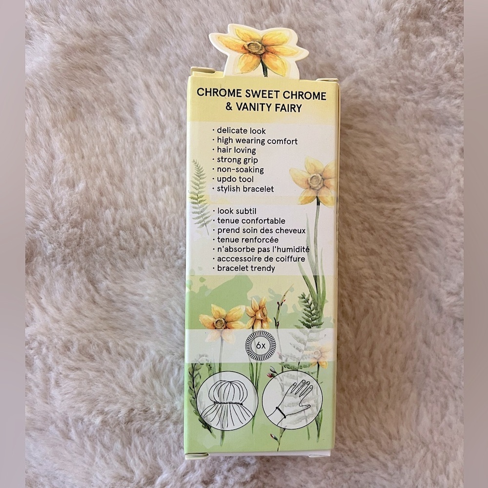 3/$20 ✨NWT Invisibobble Slim Chrome & Vanity Fairy Florals Traceless Hair Ties - Picture 7 of 7